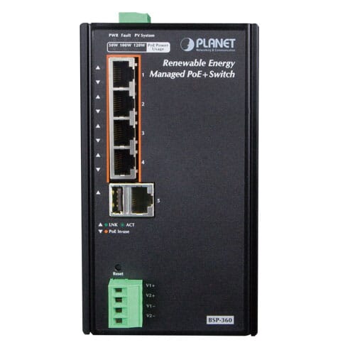 Planet BSP-360 Industrial solar &amp; wind POE Switch 